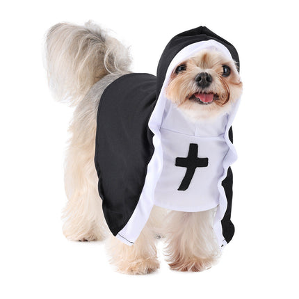 Cat Halloween Decoration Nun Cloak Dog