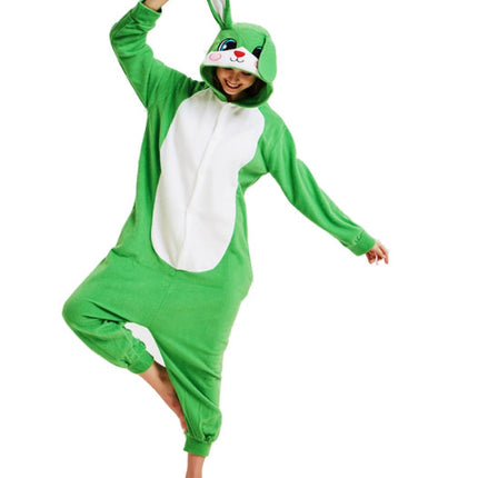 Men And Women Velvet Tamed Cartoon Animal Christmas Halloween Party One-Piece Pajamas