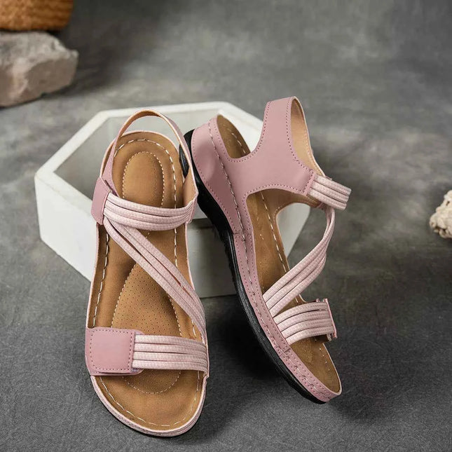 Open Toe Wedge Ankle Strap Sandals