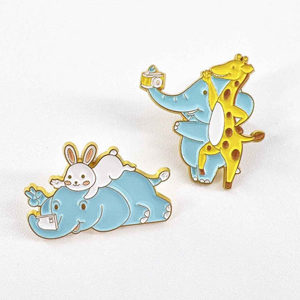 Cute Elephant Selfie Pins – Quirky Accessories for Animal Lovers