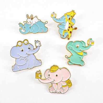 Cute Elephant Selfie Pins – Quirky Accessories for Animal Lovers