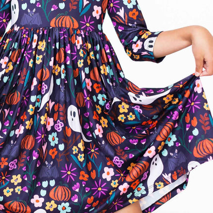 Fangtastic 3/4 Sleeve Pocket Twirl Dress