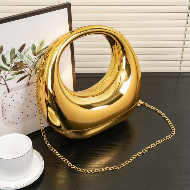 Elegant evening Bag – Gold and Silver Dinner Bag, Stylish Makeup Acrylic Bag, Perfect Prom Bag, Party Purse, and Wedding Clutch - Dashing Nova