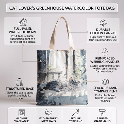 Flannel Cat Tote Bag – Zippered, Two-Sided Printed Shoulder Bag