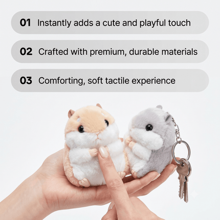 Fluffy Hamster Keychain Charm – Perfect for Bags & Gifts