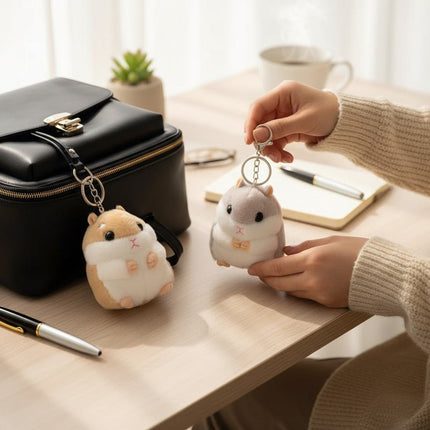 Fluffy Hamster Keychain Charm – Perfect for Bags & Gifts