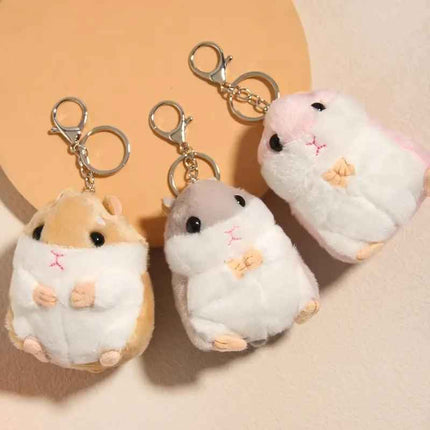 Cute Hamster Backpack Charm Keyring for Animal Lovers