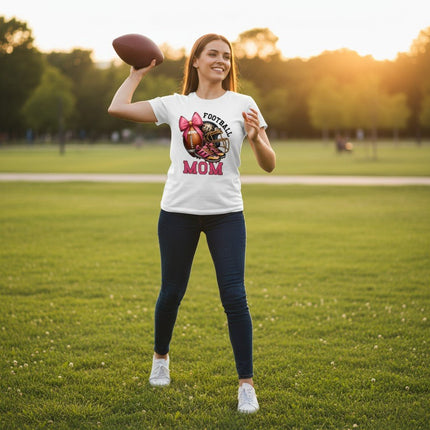 Football Mom T-Shirt 100% Ring - Spun Cotton Game Day Graphic Tee
