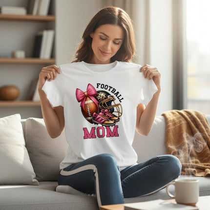 Football Mom T-Shirt 100% Ring - Spun Cotton Game Day Graphic Tee