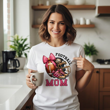 Football Mom T-Shirt 100% Ring - Spun Cotton Game Day Graphic Tee