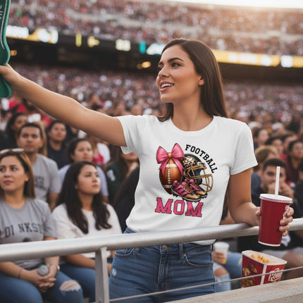 Football Mom T-Shirt 100% Ring - Spun Cotton Game Day Graphic Tee