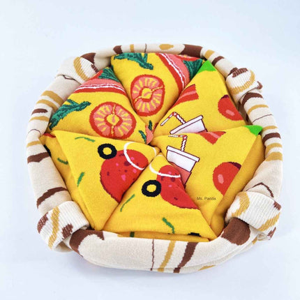Pizza Socks Gift Box – 4 Pairs of Funny Food-Themed Socks