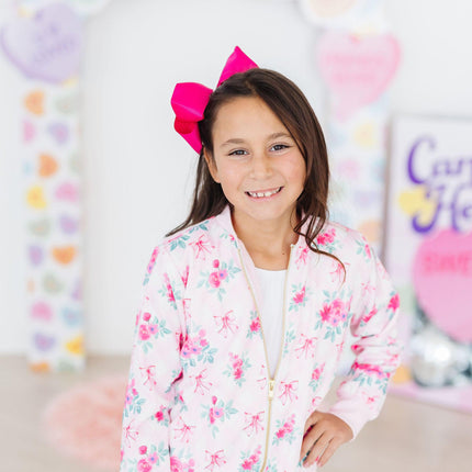 Gingham Bows Satin Jacket - Dashing Nova