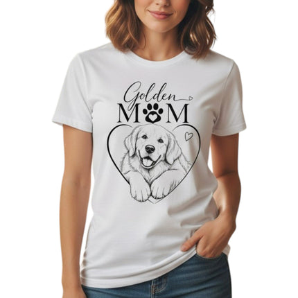 Golden Retriever Mom Graphic T-Shirt Cotton Women's Casual Dog Lover Top