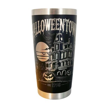 Halloween Tumbler with Straw, 20oz Stainless Steel Insulated Bottle, Spooky Pumpkin Horror Theme, Gift Box