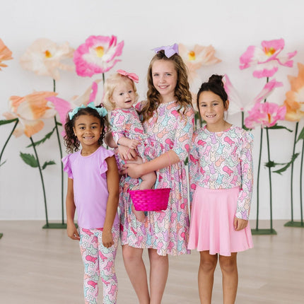 Hangin with my Peeps 3/4 Sleeve Pocket Twirl Dress - Dashing Nova