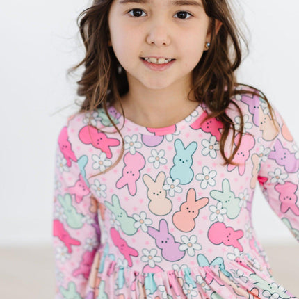Hangin with my Peeps 3/4 Sleeve Pocket Twirl Dress - Dashing Nova