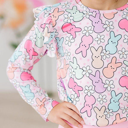 Hangin with My Peeps L/S Ruffle Tee - Dashing Nova
