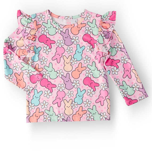 Hangin with My Peeps L/S Ruffle Tee - Dashing Nova