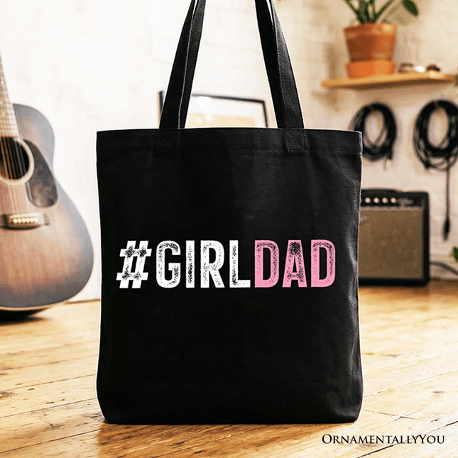 Hashtag Girl Dad Tote Bag, Gift Shopper for Proud Daughter's Father