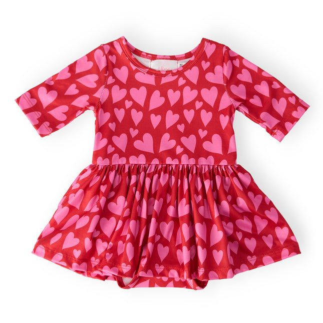 Hearts & Hugs 3/4 Sleeve Twirl Bodysuit - Dashing Nova