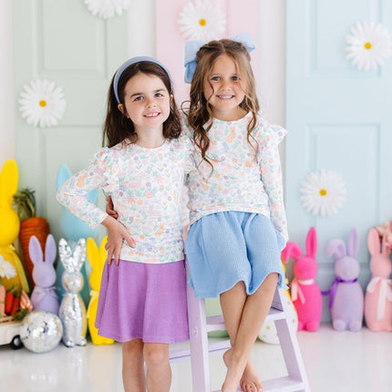 Hoppy Easter L/S Ruffle Tee - Dashing Nova