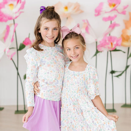 Hoppy Easter L/S Ruffle Tee - Dashing Nova