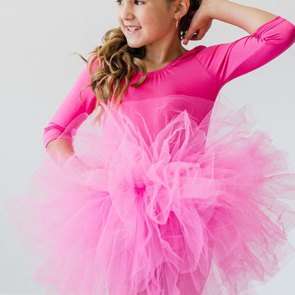 Hot Pink 3/4 Tutu Leotard - Dashing Nova