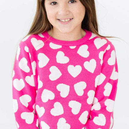 Hot Pink Hearts Sweater - Dashing Nova
