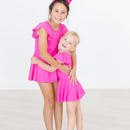 Hot Pink S/S Twirl Leotard - Dashing Nova