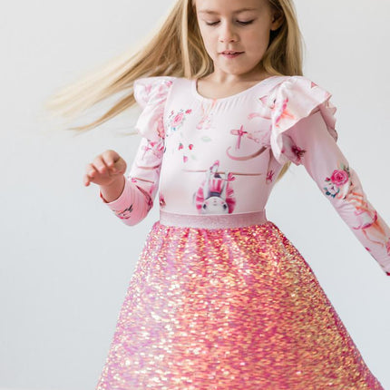 Hot Pink Sequin Twirl Skort - Dashing Nova