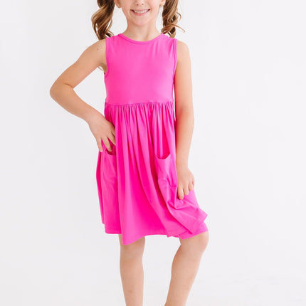 Hot Pink Tank Pocket Twirl Dress - Dashing Nova