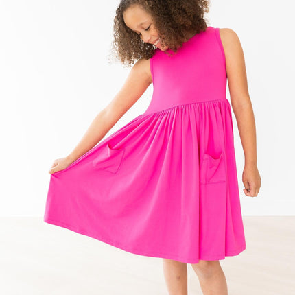 Hot Pink Tank Pocket Twirl Dress - Dashing Nova
