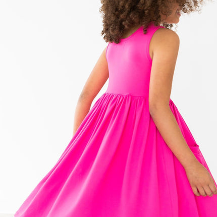 Hot Pink Tank Pocket Twirl Dress - Dashing Nova