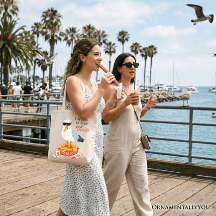 I'm Here To Steal Your Snacks Seagull Tote Bag, Funny Summer Beach Gift Shopper