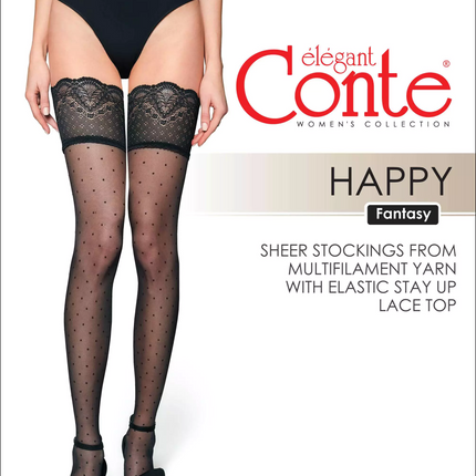 Conte Happy 20 Den - Fantasy Thin Stockings for Women with Polka Dots (19С-176СП)
