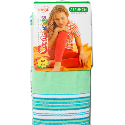 Conte Viva #6С-14СП(007) - Kids Cotton Classic Striped Leggings for Girls