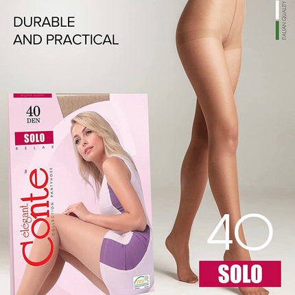 Conte Solo 40 Den - Classic Women's Tights with a Reinforced Shorts (8S-38SP)
