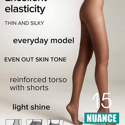 Conte Nuance 15 Den - Classic Women's Tights With a Reinforced Shorts (8С-35СП)