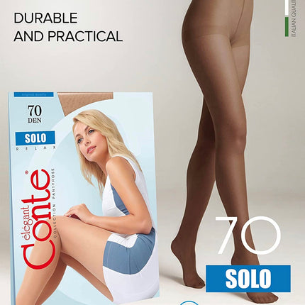 Conte Solo 70 Den - Classic Women's Tights with a Reinforced Shorts (15S-43SP)