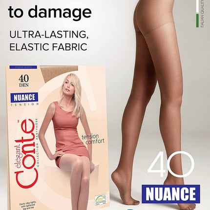 Conte Nuance 40 Den - Classic Women's Tights with a Reinforced Shorts (8С-37СП)