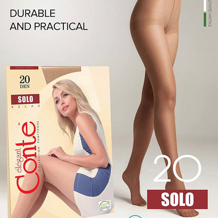 Conte Solo 20 Den - Classic Women's Pantyhose with a Reinforced Shorts (8S-39SP)