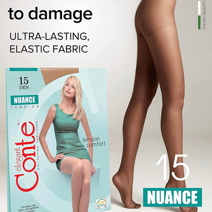 Conte Nuance 15 Den - Classic Women's Tights With a Reinforced Shorts (8С-35СП)