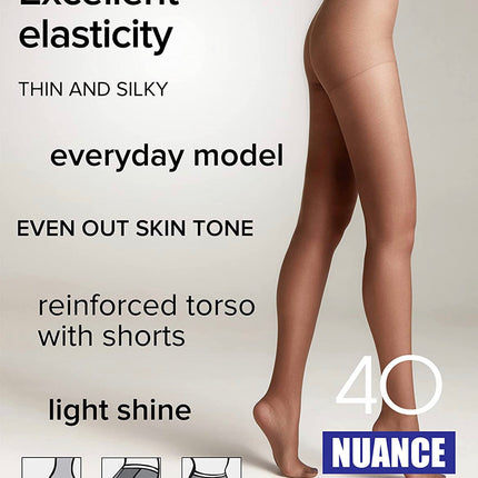 Conte Nuance 40 Den - Classic Women's Tights with a Reinforced Shorts (8С-37СП)