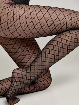 Conte Afina 30 Den - Fantasy Women's Tights with a geometric diamond pattern (19S-105SP)