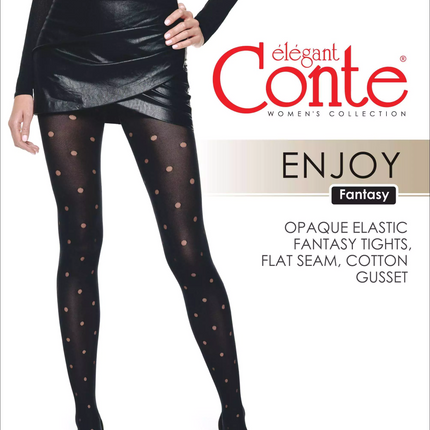 Conte Enjoy 50 Den - Fantasy Opaque Women's Tights with Sheer Polka Dots (19S-241SP)