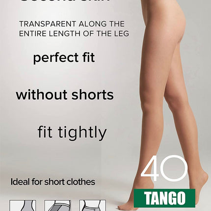Conte Tango 40 Den - Classic Sheer to Waist T-top Women's Tights (8S-46SP)