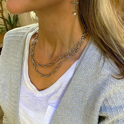 SILVER CROSS EARRINGS