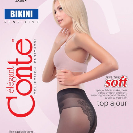 Conte Bikini Soft 20 Den - Classic Women's Tights with Laced Panties (8S-34SP)