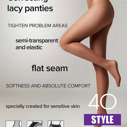 Conte Style Soft 40 Den - Modelling Bikini Shaping Women's Tights (8С-74СП)